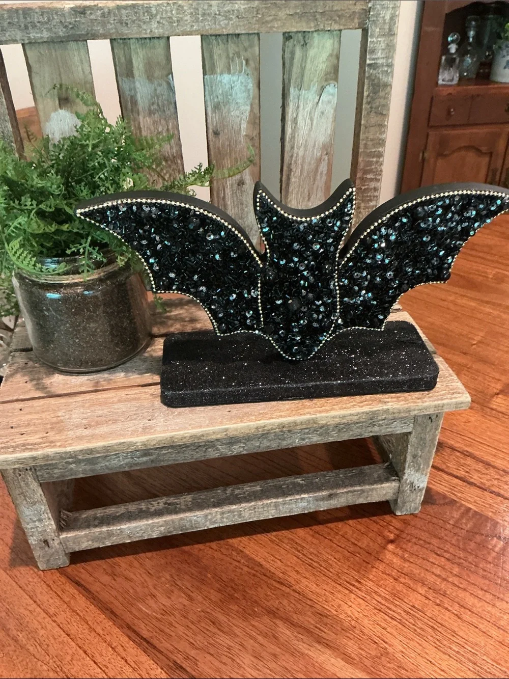 Halloween Beaded Black Bat